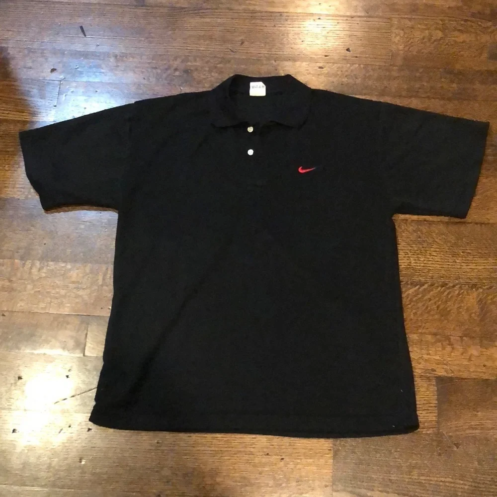 Nike black textured polo